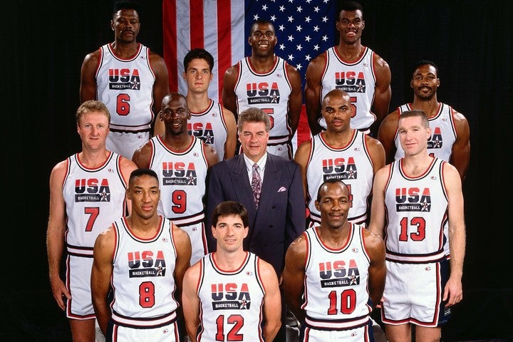 “ドリームチーム”として集結した12人のスーパースターたち。彼らがバスケットボールの歴史を大きく変えた。(C)Getty Images
