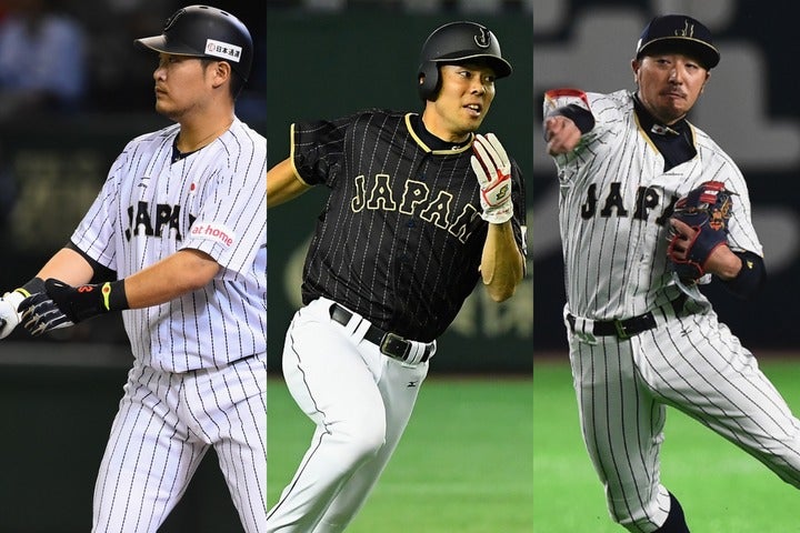 MLB移籍を目指している筒香（左）、秋元（中）、菊池（右）。（C）Getty Images