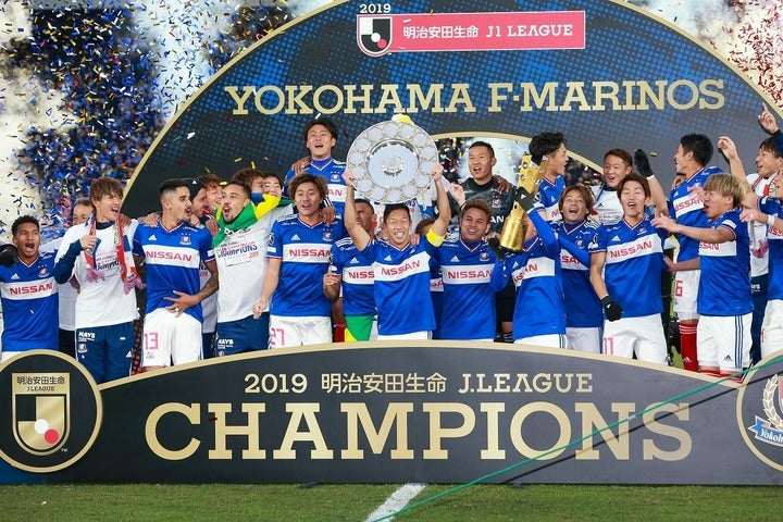 2019シーズン、15年ぶり４回目のJ１制覇を成し遂げた横浜の名シーンもランクイン。写真：山崎賢人(サッカーダイジェスト写真部)