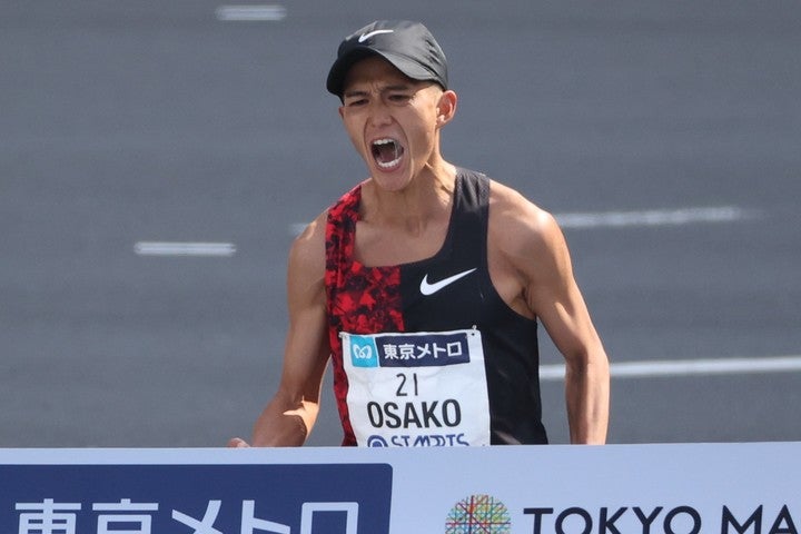 日本記録を更新した大迫は、日本人最高の４位。東京五輪代表に大きく前進した。(C)Getty Images