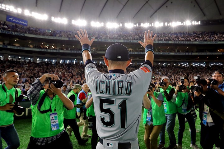 昨年３月21日、東京ドームでの試合を終えて日本のファンに別れを告げた。(C)Getty Images