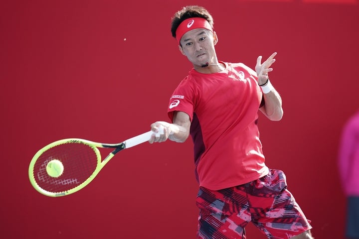 日本男子のトップ選手の一人である江原弘泰は、スイスのテニスアカデミーで腕を磨いた。写真：山崎賢人（THE DIGEST写真部）