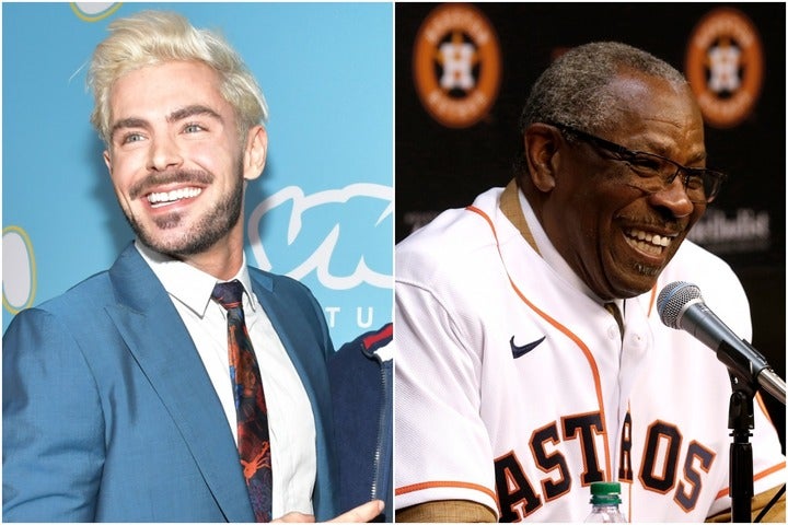 野球好きとしても知られる人気俳優のエフロン（左）。トーク番組で子供時代のベイカー監督（右）との知られざるエピソードを語った。(C)Getty Images