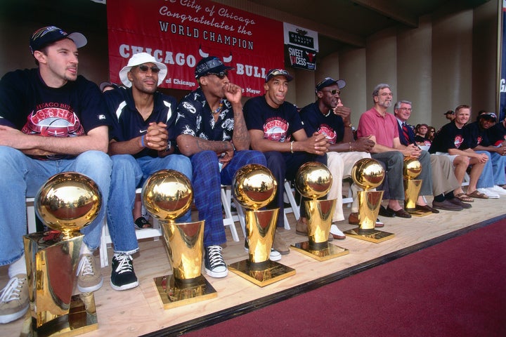 90年代に６回チャンピオンに輝いたブルズだが、ピッペンはチームが解体していなければ「最低でもあと２回は優勝できた」と語る。(C)Getty Images