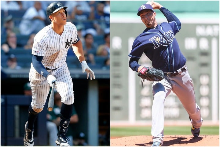 17年に52本塁打のジャッジ（左）と18年にサイ・ヤング賞のスネル。早く２人の対決に球場が沸く日が来てほしいものだ。(C)Getty Images