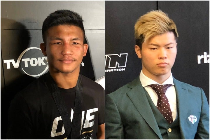 ONE初のランキング発表で、那須川(右）との再戦を熱望するロッタン（左）がフライ級キックボクシングで１位となった。