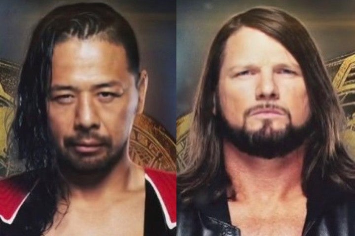 次週のスマックダウンにて、中邑（左）と、AJスタイルズ（右）が対戦することとなった。(C)2020 WWE,Inc. All Rights Reserved.