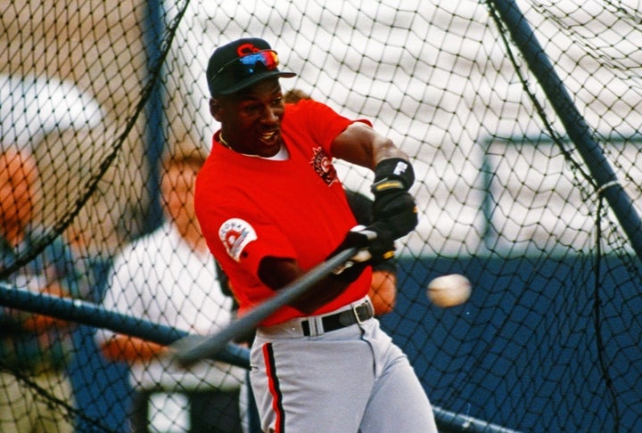 ジョーダンは94年にシカゴ・ホワイトソックス傘下のAAマイナーチーム、バーミンガム・バロンズに入団。127試合で打率.202、３ＨＲの成績を残した。(C)Getty Images