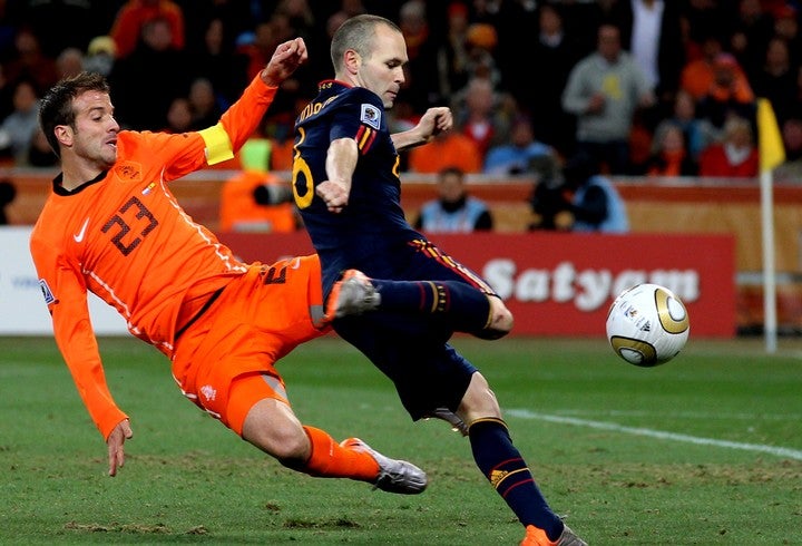 延長戦にまでもつれ込んだ南アフリカＷ杯の決勝は、イニエスタの一発でオランダを下した。(C)Getty Images