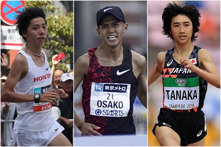 日本記録を樹立したきた選手たち。左から設楽悠太、大迫傑、田中希実。(C)Getty Images