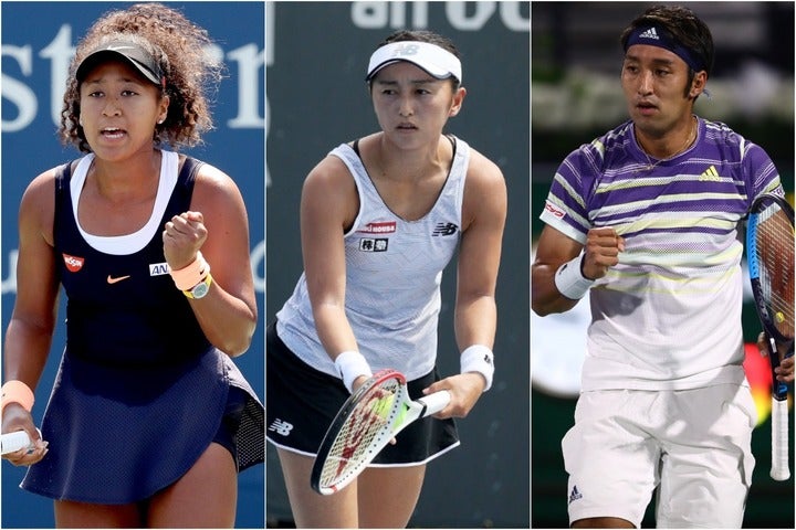 全米オープン大会初日に登場した日本人選手は大坂（左）、土居（中央）、内山（右）の３人。（C）GettyImages