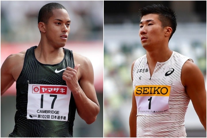 10月１日から開催の「日本選手権」に向け、ケンブリッジ（左）と桐生（右）が会見に臨んだ。(C)Getty Images