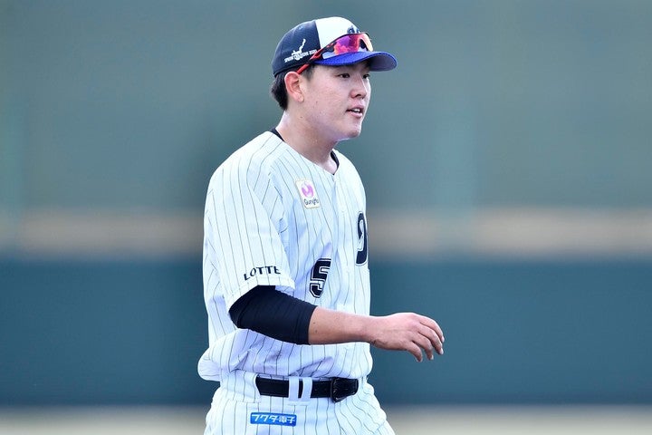 本塁打を打った試合は６戦無敗、ロッテのラッキーボーイとなっている安田。写真：金子拓弥（THE DIGEST写真部）