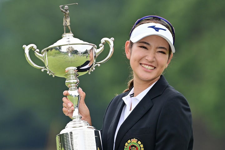 国内メジャー初優勝を果たした原。「実感があんまりないんですけど、すごい嬉しい」と喜びを溢れさせた。（C）Getty Images