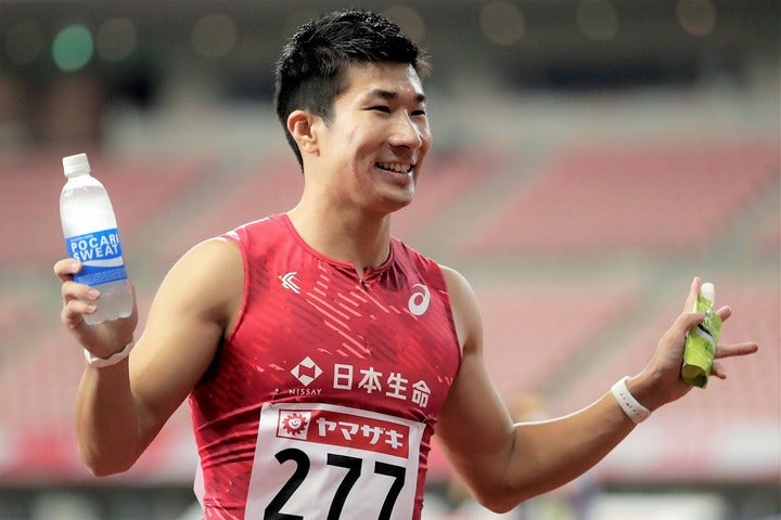 日本陸上選手権の男子100メートル決勝を６年ぶりに制した桐生。東京五輪本番に向けて自信を深める勝利となった。(C)Getty Images
