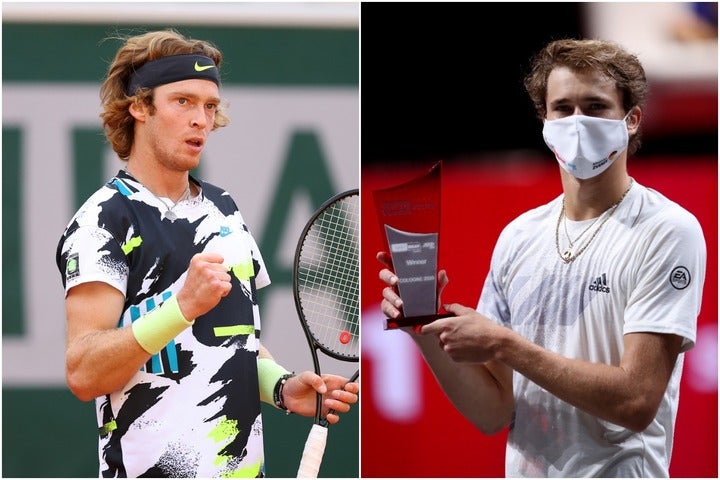 いよいよ若手の活躍が目立ってきた男子テニス界（左：ルブレフ、右：ズべレフ）。（C）Getty Images