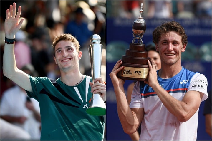 ツアー２大会で優勝し今季絶好調のアンベール（左）、得意のクレーで初の栄冠を手にしたルード(右）。（C）Getty Images
