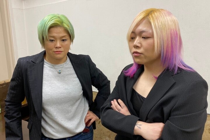 「色々ぶっ壊していくのがシードリングの役目」と奈七永（左）は語り、女子プロレス界をかき回していきそうだ。