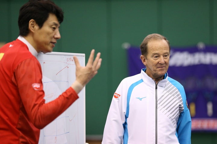 日本テニスとも縁が深かったブレット氏。「修造チャレンジ」に参加し、日本のジュニアを意欲的に指導してくれた。写真：スマッシュ編集部