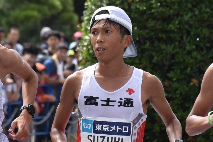 マラソン日本記録保持者となった鈴木健吾。写真はMGCの時のもの。