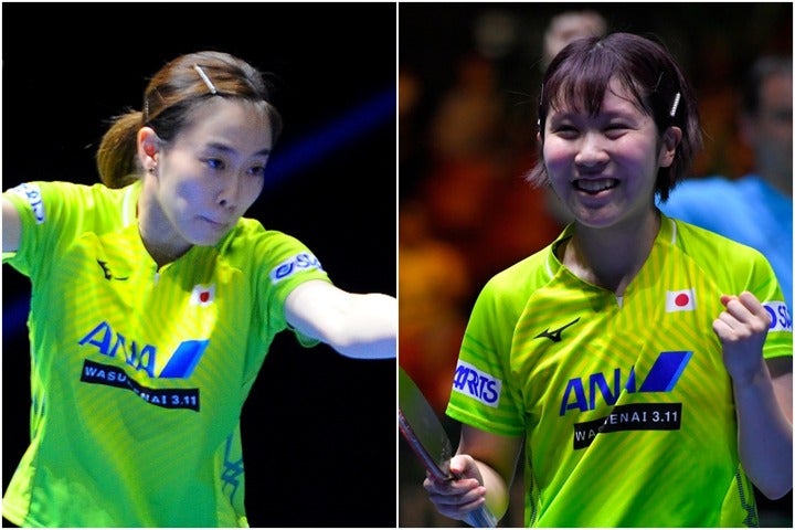 女子ダブルス決勝で、日韓対決に敗れた石川（左）・平野（右）ペア。今週は悔しい準優勝に終わった。(C)Getty Images