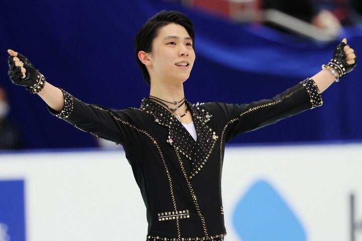 世界選手権を３位で終えた羽生。その舞台裏ショットが注目を集めている。（C）AFLO