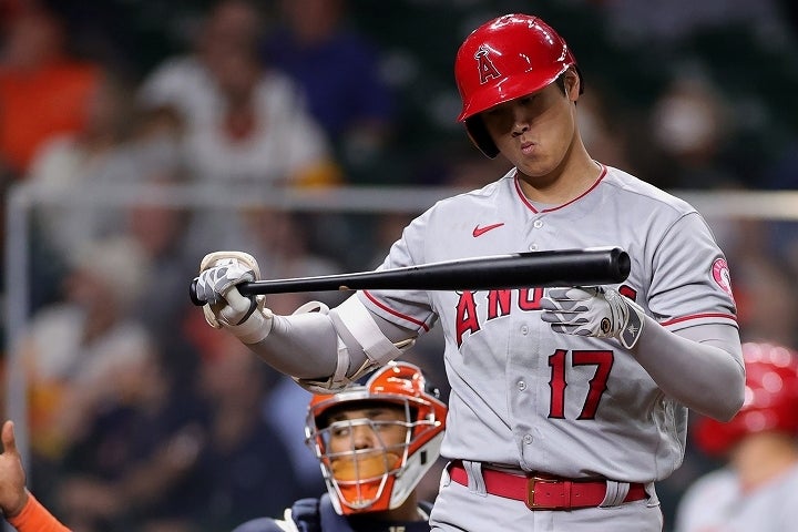 大谷は、アストロズ・バッテリーの攻めに苦戦し、連夜の活躍ができなかった。(C) Getty Images