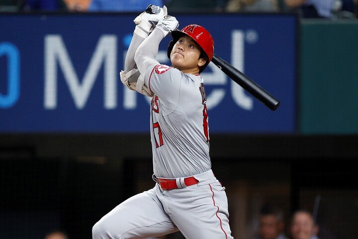 現在８本塁打を放っている大谷翔平。二刀流での本塁打王という偉業を達成できるだろうか。 (C) Getty Images