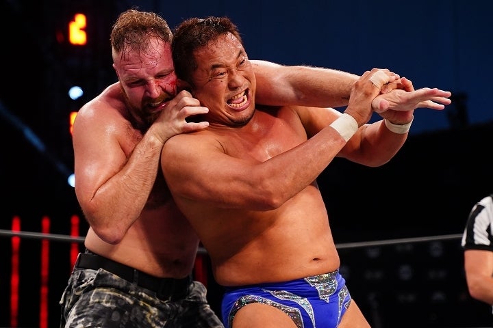 モクスリーを挑発しながら“らしい”戦いを披露した永田に現地でも驚きの声が上がった。（C）All Elite Wrestling / Lee South
