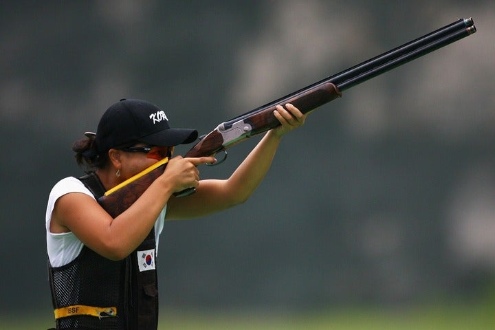 韓国女子クレー射撃の実力者であるキム・ミンジ。ここにきて東京五輪出場への道を断たれた。(C)Getty Images