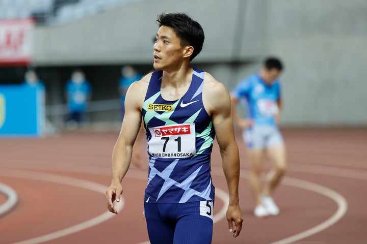 先日９秒95で日本新を叩き出した山縣亮太は、ギリギリの３位で五輪に内定した。(C)Getty Images