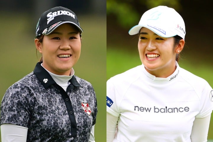 女子ゴルフの五輪代表入りが当確となった畑岡（左）と稲見（右）。(C)Getty Images