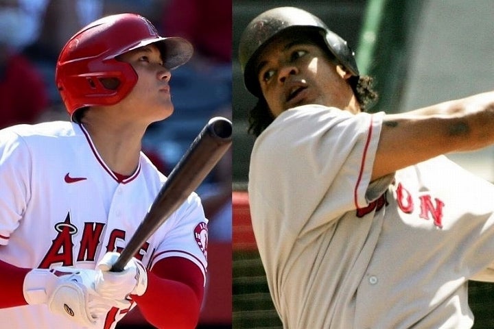 レッドソックスの主砲として活躍したラミレス（右）が、大谷（左）の打棒を褒めちぎった。(C)Getty Images