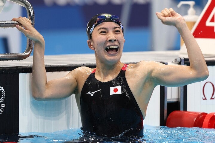 競泳初のメダルとなった大橋。その泳ぎは日本のみならず世界にも衝撃を与えた。(C)Getty Images