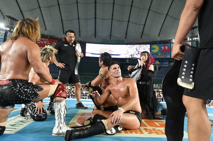 タイチ＆ザック、内藤＆SANADA。彼らが繰り広げた激闘はタッグ戦線を彩る一戦となった。(C)新日本プロレス
