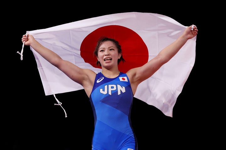 レスリング女子62キロ級で金メダルを獲得した川井友香子。(C)Getty Images