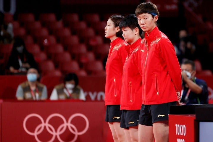 やっぱり強かった中国卓球。個人・団体で２冠の陳夢（最奥）は自信に満ち溢れていた。(C)Getty Images