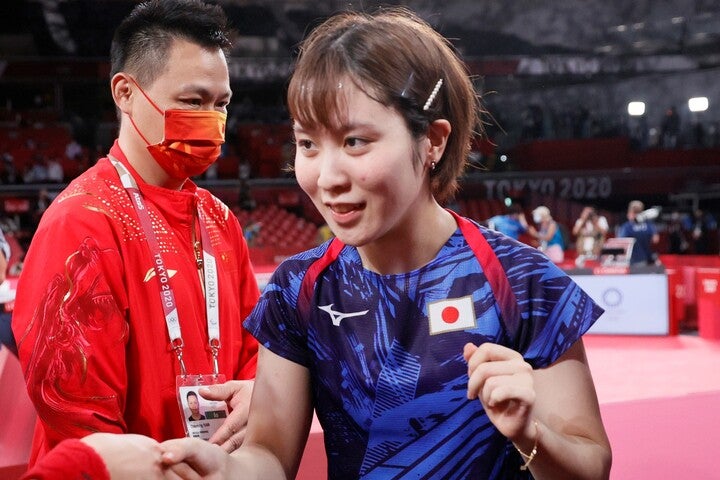 メダリスト会見に臨んだ平野は「幸せなオリンピックでした」と喜びを語った。(C)Getty Images