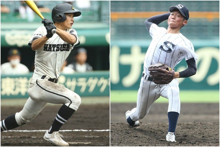 織茂（左）は５安打６打点の大爆発で勝利に貢献した。横浜相手に好投した花田（右）。後続のサヨナラ被弾さえなければ……。写真：滝川敏之