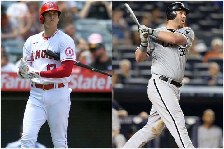 ダン（右）は04年から５年連続40本塁打以上を記録した。大谷（左）の今季の「アダム・ダン率」は本家の通算を超える。(C)Getty Images