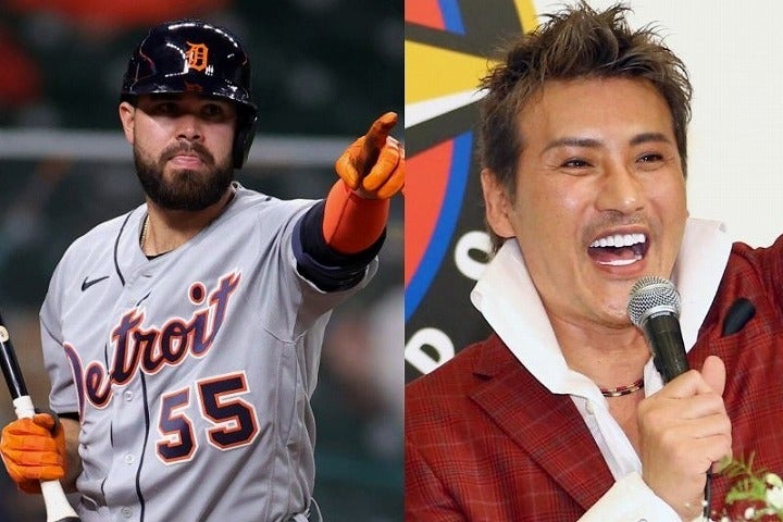 日本ハムへの入団が決定したヌニエス（左）。MLBでの実績も十分な助っ人に新庄監督（右）も期待を寄せる。(C)Getty Images、写真：産経新聞社