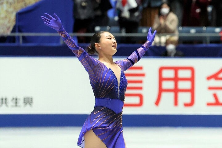 NHK杯で連覇を決めた坂本。その演技は力強く、華麗だった。 (C)International Skating Union (ISU)