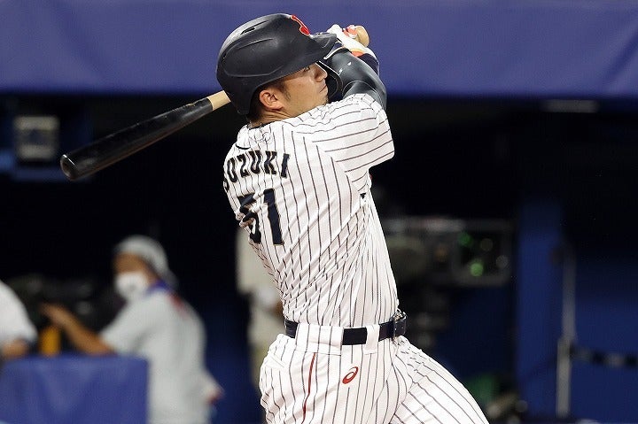 侍ジャパンの４番として金メダル獲得に貢献した鈴木。その打力は野球の本場でも注目を集めている。(C)Getty Images
