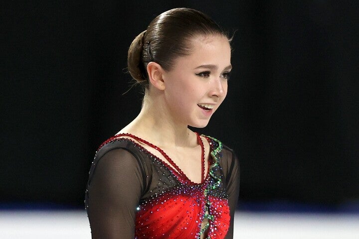 GPロシア大会で世界記録を樹立した15歳の天才スケーター、ワリエワ。(C)Getty Images