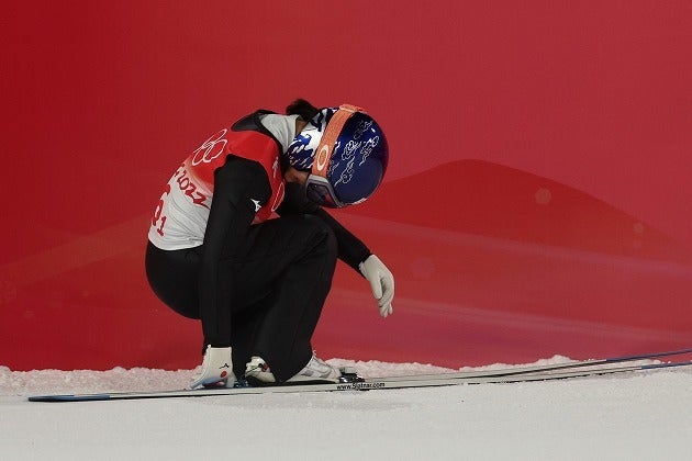 ２回目のジャンプ後に涙を流した高梨。そんな日本のエースを欧州メディアはどう見たのか？(C)Getty Images