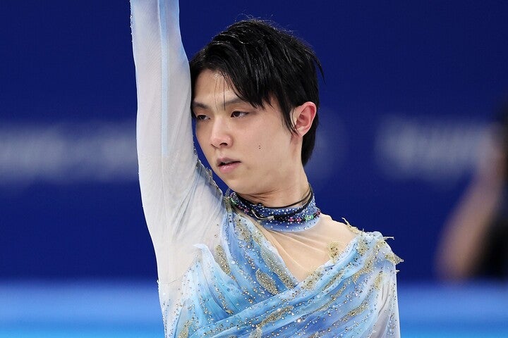 まさかのミスで８位発進の羽生に、プロフィギュアスケーターの織田さんがエールを送った。 (C)Getty Images