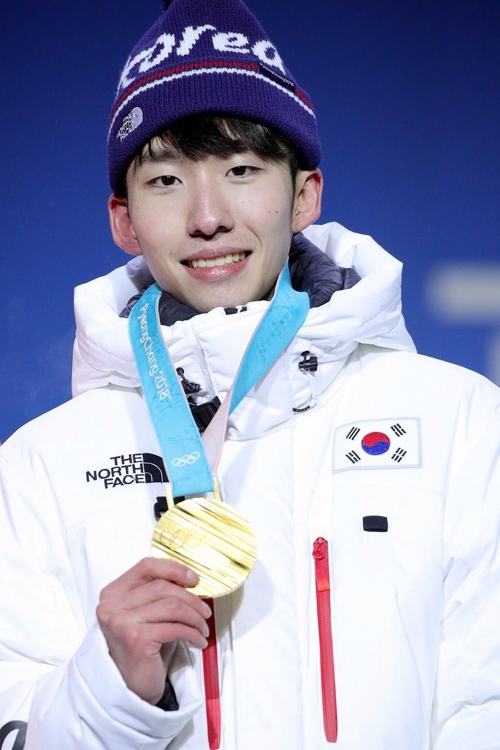 平昌五輪の男子ショートトラック1500mで金メダルに輝いたイム・ヒョジュン。(C)Getty Images