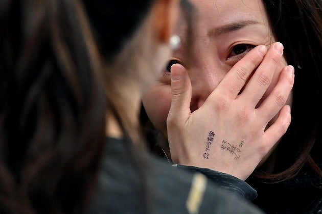 試合直後にもリンク上で涙した藤澤。チームの精神的支柱でもある彼女は、ひたすらに責任を感じていた。(C)Getty Images