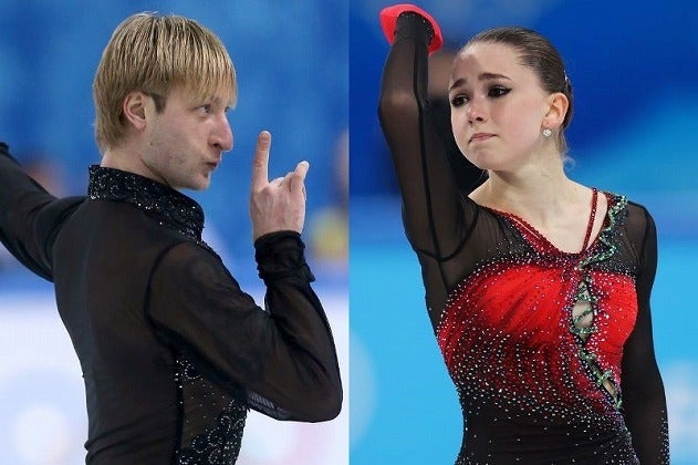 ロシアの絶対的スターであるプルシェンコ（左）。五輪経験も豊富なレジェンドが、国内外で話題となっているワリエワ（右）の演技を振り返った。(C)Getty Images