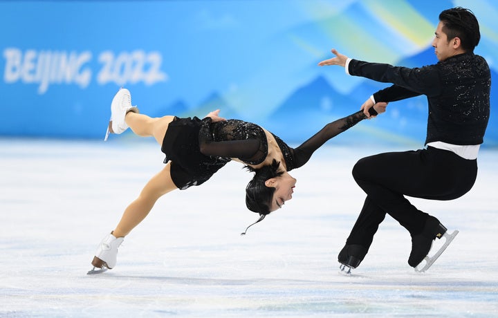 SP首位に立った中国のスイ＆ハン組。母国開催のオリンピックで、圧巻の演技を披露。（C)Getty Images